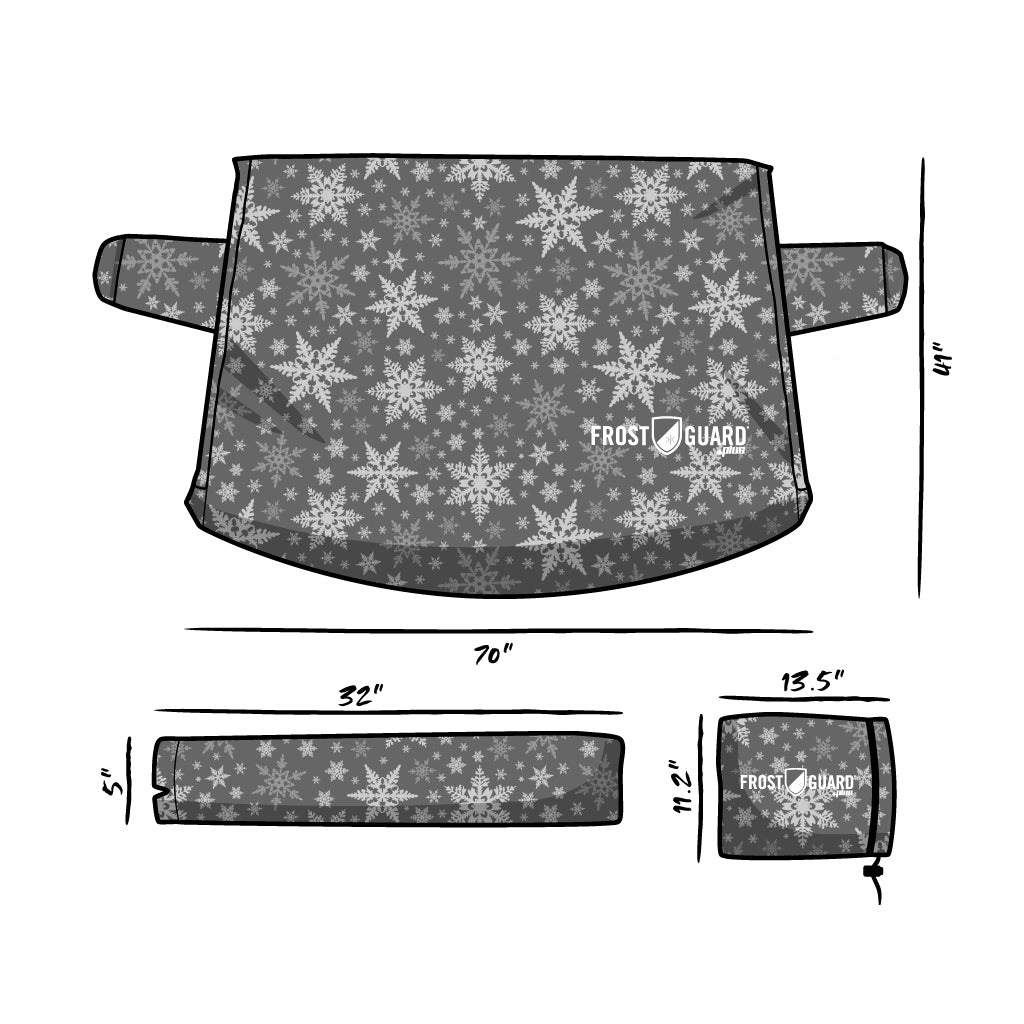 winter windshield cover | frost windshield cover | ice windshield cover | frost guard snowflake