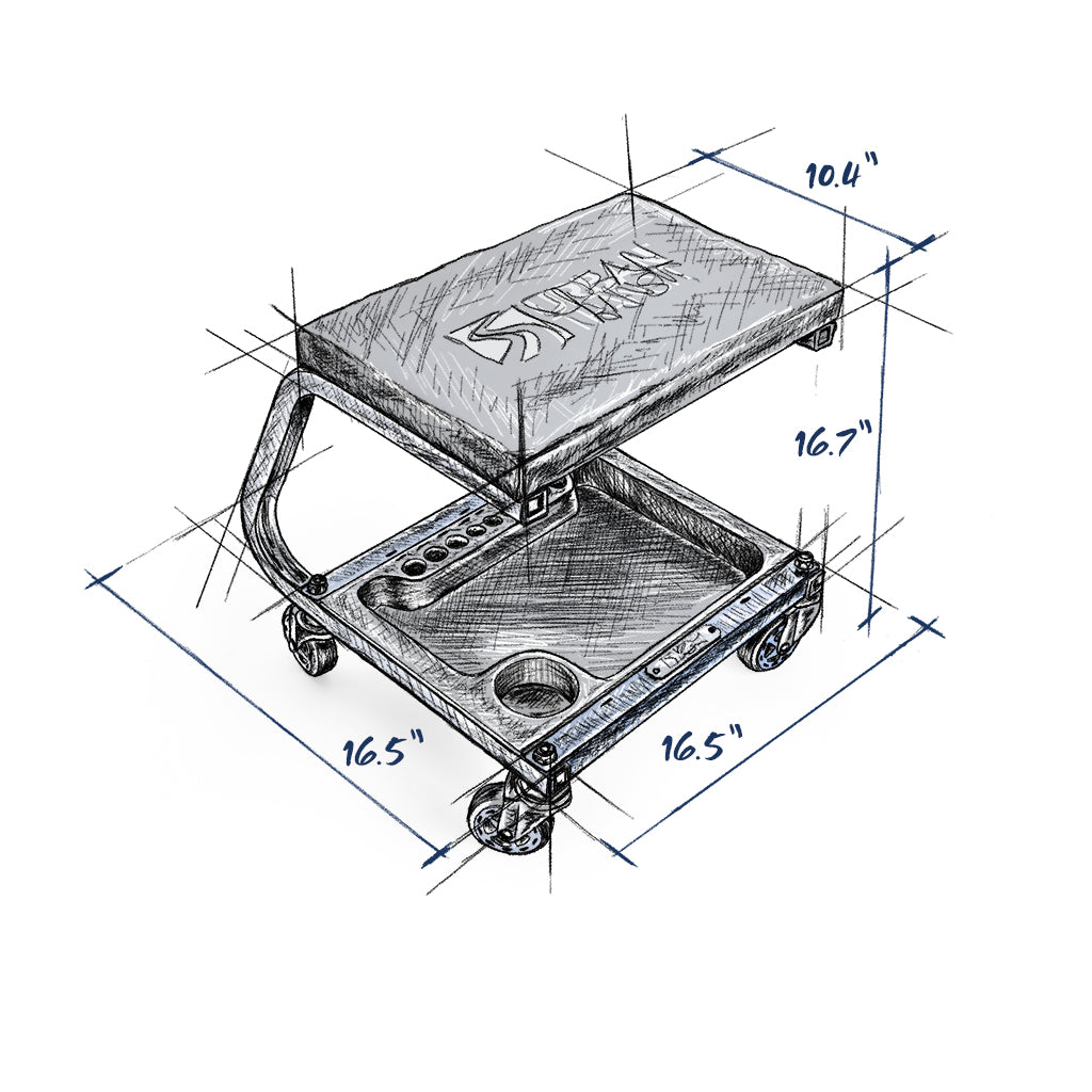 Urban Transit Fastback Shop Stool | best shop stool under $100 | heavy duty garage workshop stool | shop stool with wheels | MYCHANIC | mychanic stool | mychanic light | mychanic sk2 | mychanic stool sk2 | mychanic detailing rig | mychanic fastback shop stool | best car detailing stool