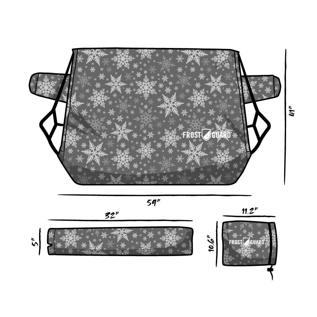 winter windshield cover | frost windshield cover | ice windshield cover | frost guard snow flake
