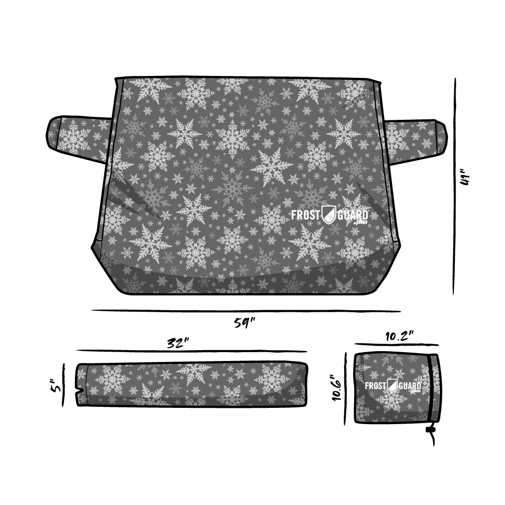winter windshield cover | frost windshield cover | ice windshield cover | frost guard snow flake